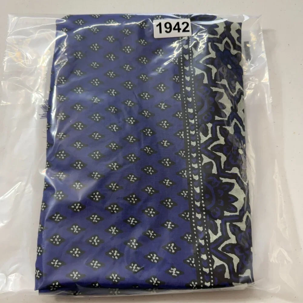 World Market Blue Boho Tassel Scarf Artist’s Cocoon Rayon NWT